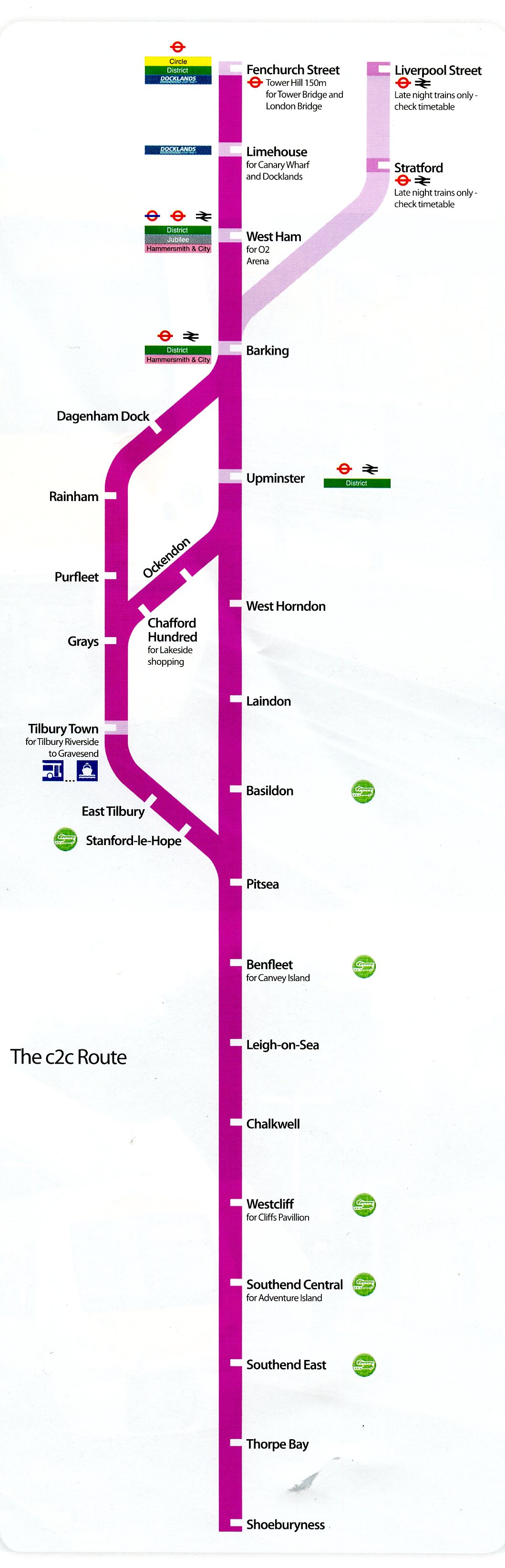 C2c London Tilbury Southend Train Rail Map C2c London Tilbury Southend Train Rail Map